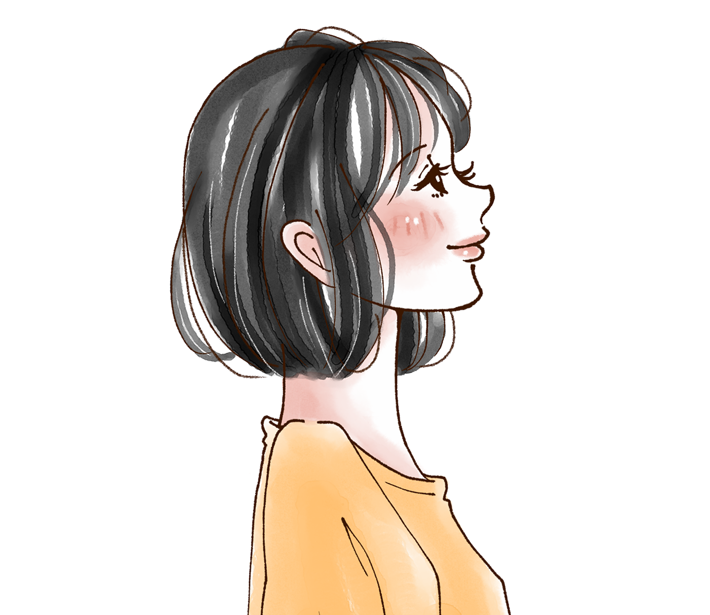 横顔のイラスト